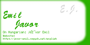 emil javor business card